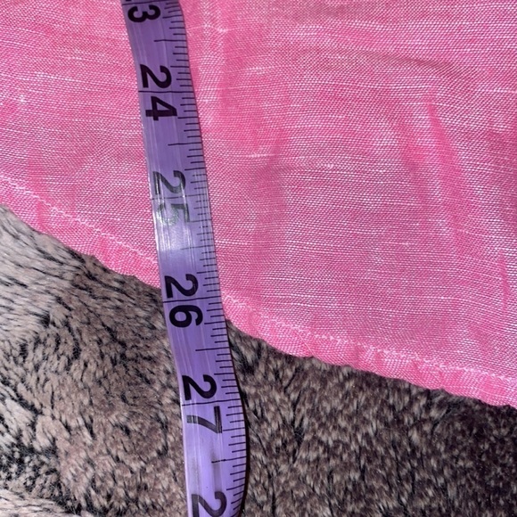 Banana Republic Fushia pink linen long sleeve button down shirt with  col… - Picture 11 of 14